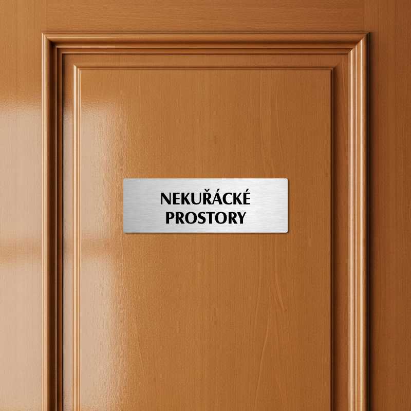 Nekuřácké prostory, 240x79mm, stříbrná popiska 